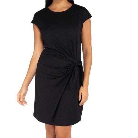 Original Black Side Tie Knot Mini Dress Size Small - Picture 1 of 7